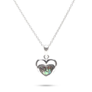 MILLENNE Millennia 2000 Abalone Shell Heart Silver Pendant with 925 Sterling Silver