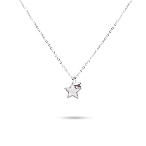 MILLENNE Millennia 2000 Fallen Stars Cubic Zirconia White Gold Necklace with 925 Sterling Silver