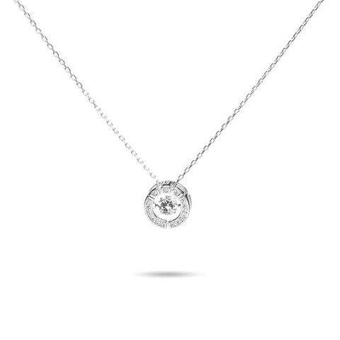 MILLENNE Made For The Night Encircle Cubic Zirconia White Gold Necklace with 925 Sterling Silver