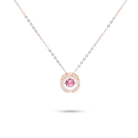 MILLENNE Made For The Night Encircle Cubic Zirconia Rose Gold Necklace with 925 Sterling Silver