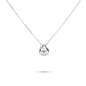 MILLENNE Made For The Night Wishing Star Studded Cubic Zirconia White Gold Necklace with 925 Sterling Silver