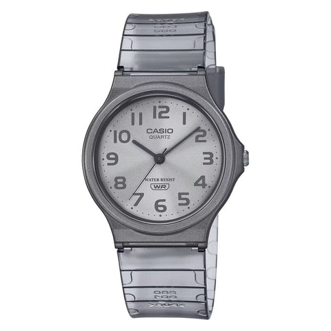 Casio Pop Series Unisex Analog Watch MQ-24S-8B with Grey Transparent Resin Band