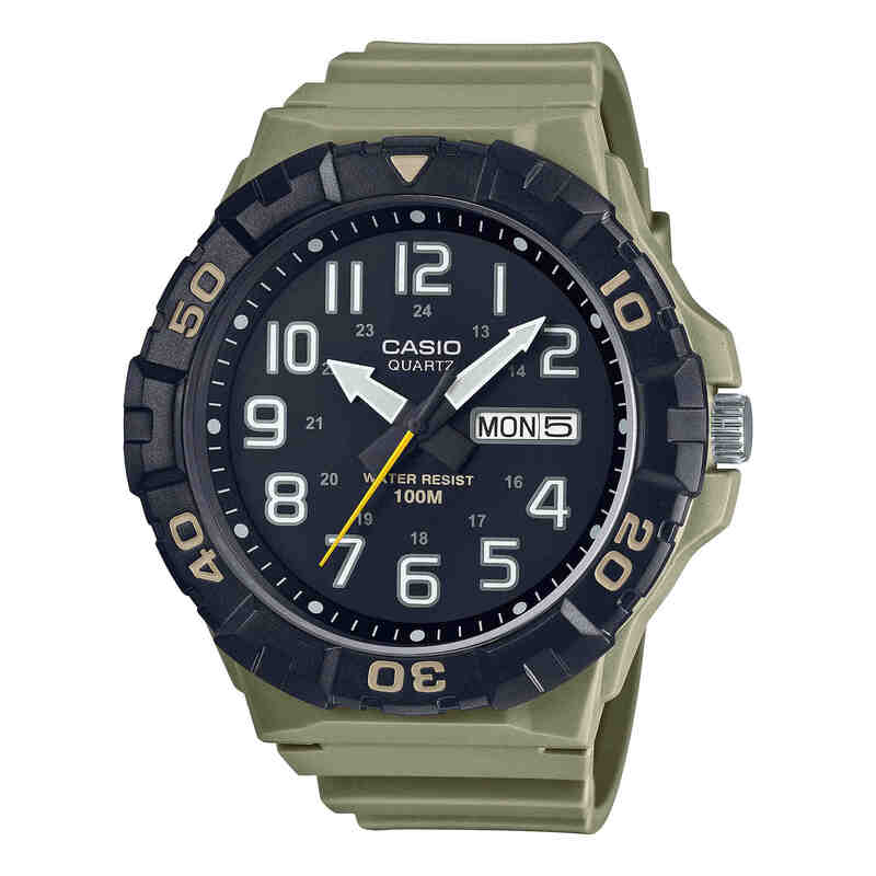 Casio Men's Analog Watch MRW-210H-5AVDF Green Resin Strap Watch for Men