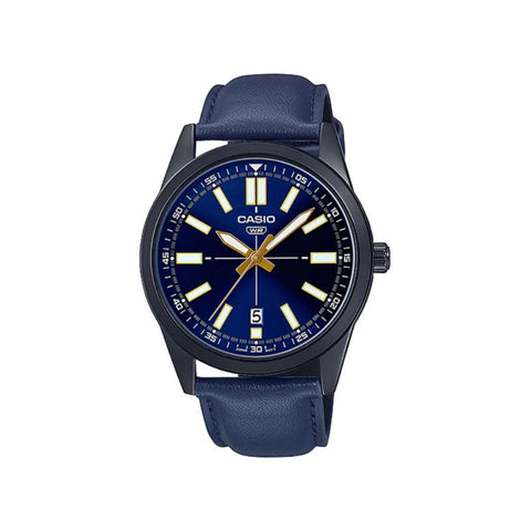 Casio Men's Analog Watch MTP-VD02BL-2E Blue Leather Watch