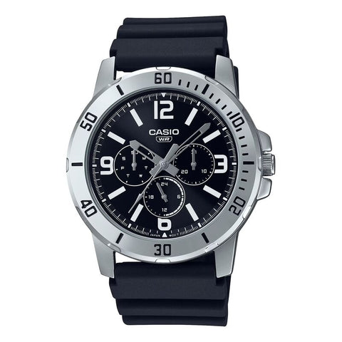 Casio Men's Analog Watch MTP-VD300-1B with Black Resin Band