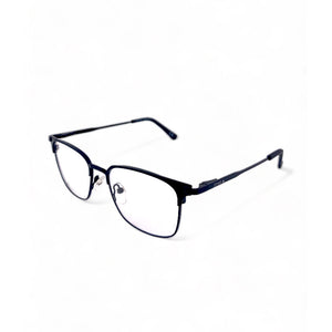 2.5 NVG by Essilor OPH Men's Square Frame Black Metal Optical Frame with Demo Lens