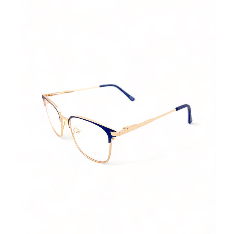 2.5 NVG by Essilor OPH Men's Square Frame Gold Metal Optical Frame with Demo Lens