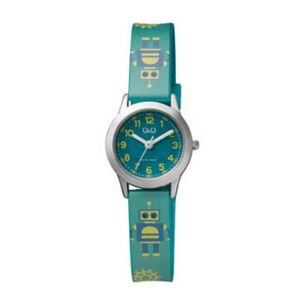 Q&Q Watch by Citizen QC29J335Y Kids Analog Watch with Green Rubber Strap