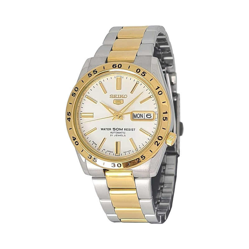 Seiko 5 Men's Automatic Watch SNKE04J with Gold Stainless Steel Band