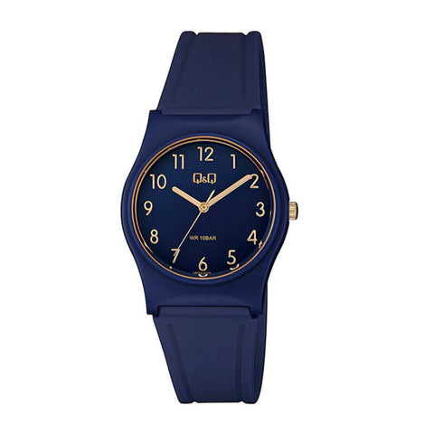 Q&Q Watch by Citizen VP34J078Y Unisex Analog Watch with Blue Rubber Strap