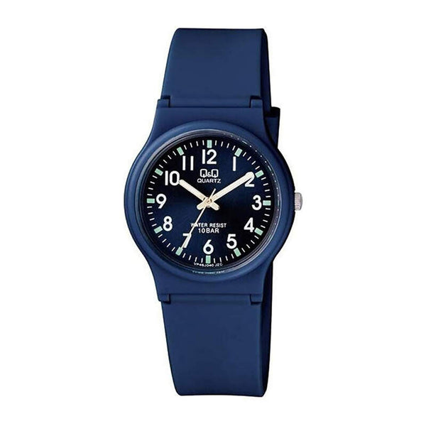 Q&Q Watch by Citizen VP46J040Y Unisex Analog Watch with Blue Rubber Strap