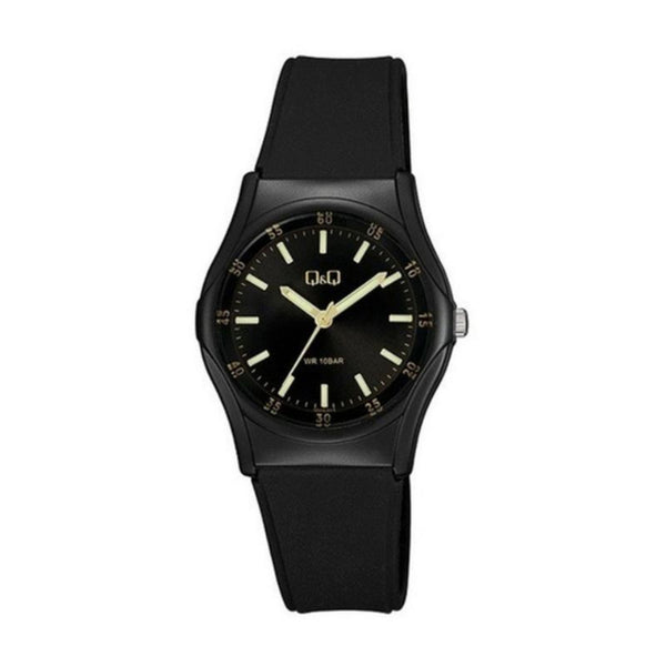 Q&Q Watch by Citizen VQ04J013Y Women Analog Watch with Black Rubber Strap