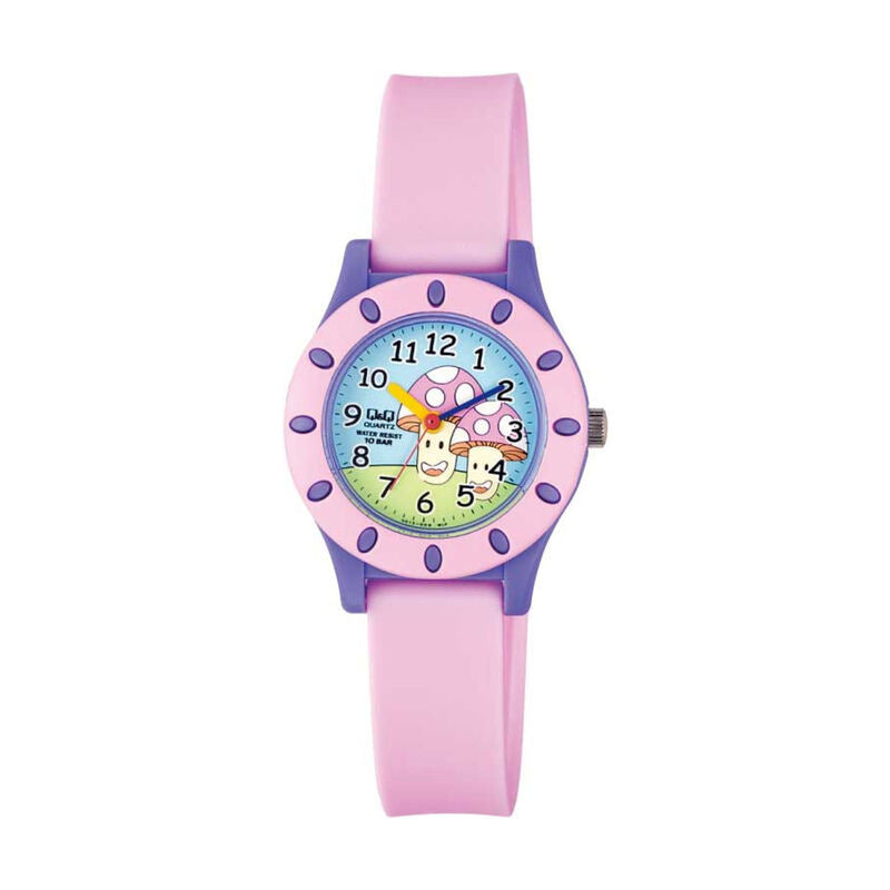 Q&Q Watch by Citizen VQ13J009Y Kids Analog Watch with Pink Rubber Strap