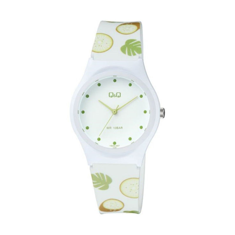 Q&Q Watch by Citizen VQ86J061Y Women Analog Watch with White Rubber Strap