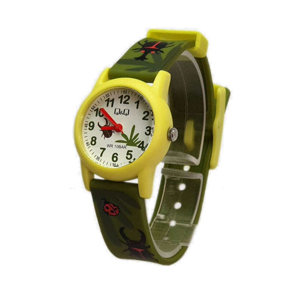 Q&Q Watch by Citizen VR99J016Y Kids Analog Watch with Green Rubber Strap