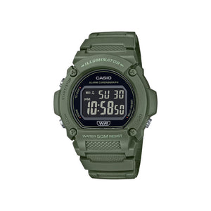 Casio W-219HC-3BV Men's Army Green Resin Band Digital Sport Watch